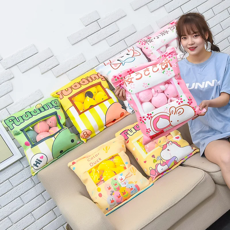 Cute Kawaii Creative Super Soft Pudding Plush Toy Snack Bag Doll a of Small Rabbit Food Pillow