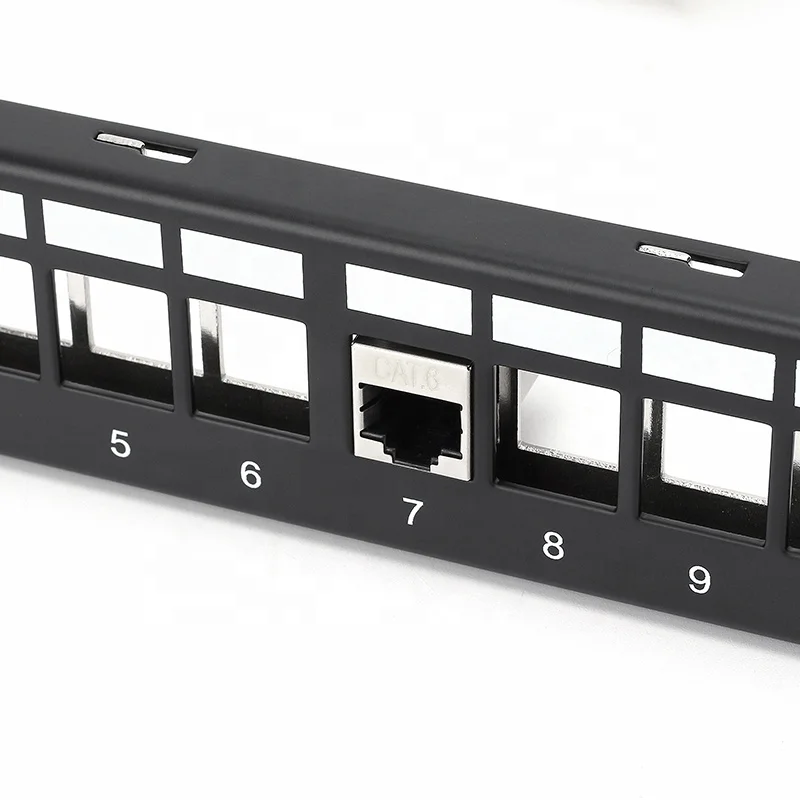 UTP FTP 24 Port RJ45 Keystone Patch Panel Cat5e Cat6 Patch Panel With Bar