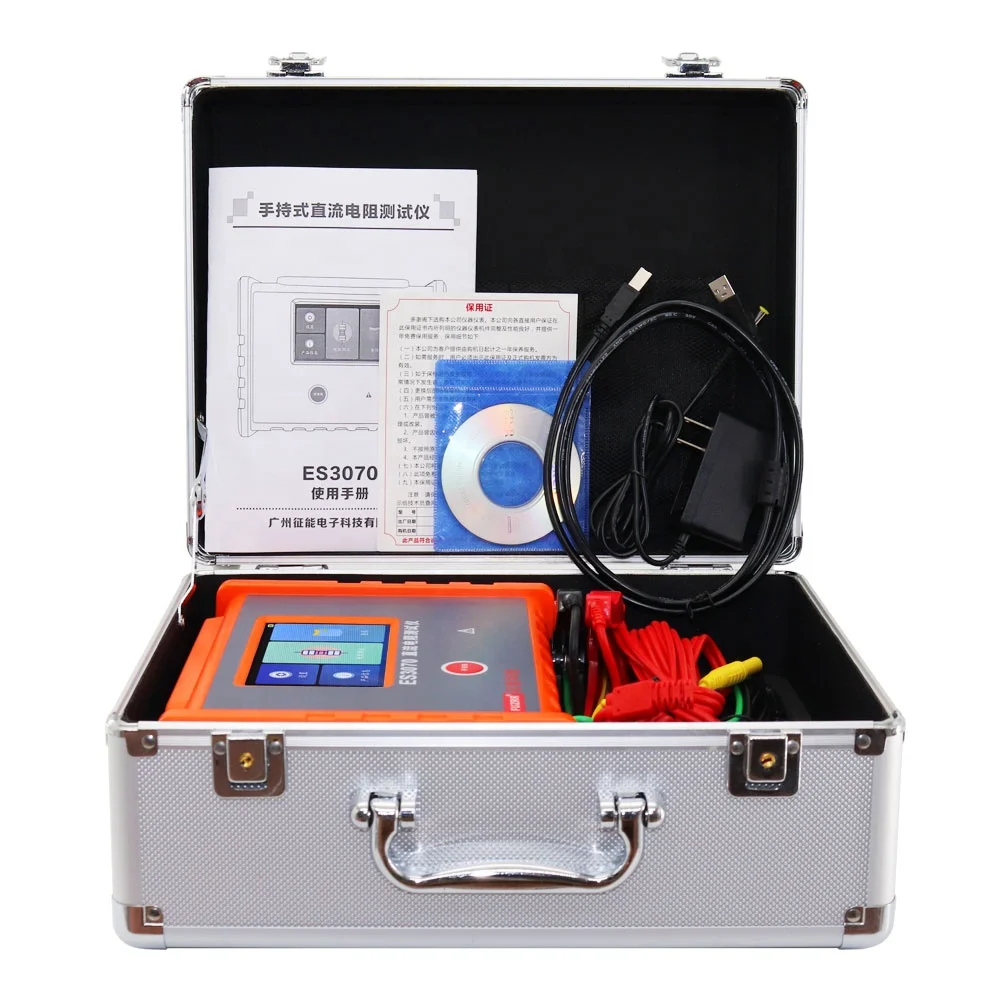 FUZRR ES3070 Handheld 10A DC Resistance Tester Transformer DC Winding Resistance Ohmmeter