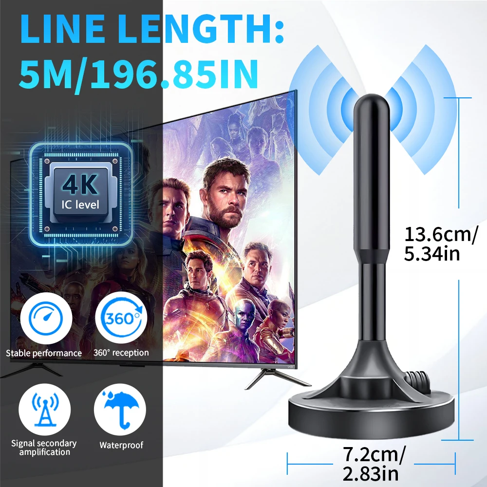 Magnetic Base TV Antena high gain hdtv antenas tv aerial hd dvbt antenna dvb-t uhf outdoor digital Indoor Tv Antenna