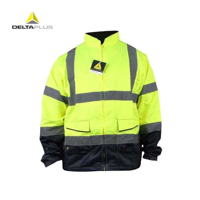 Рабочая одежда с высокой видимостью флуоресцентная желтая и темно-синяя Дельта