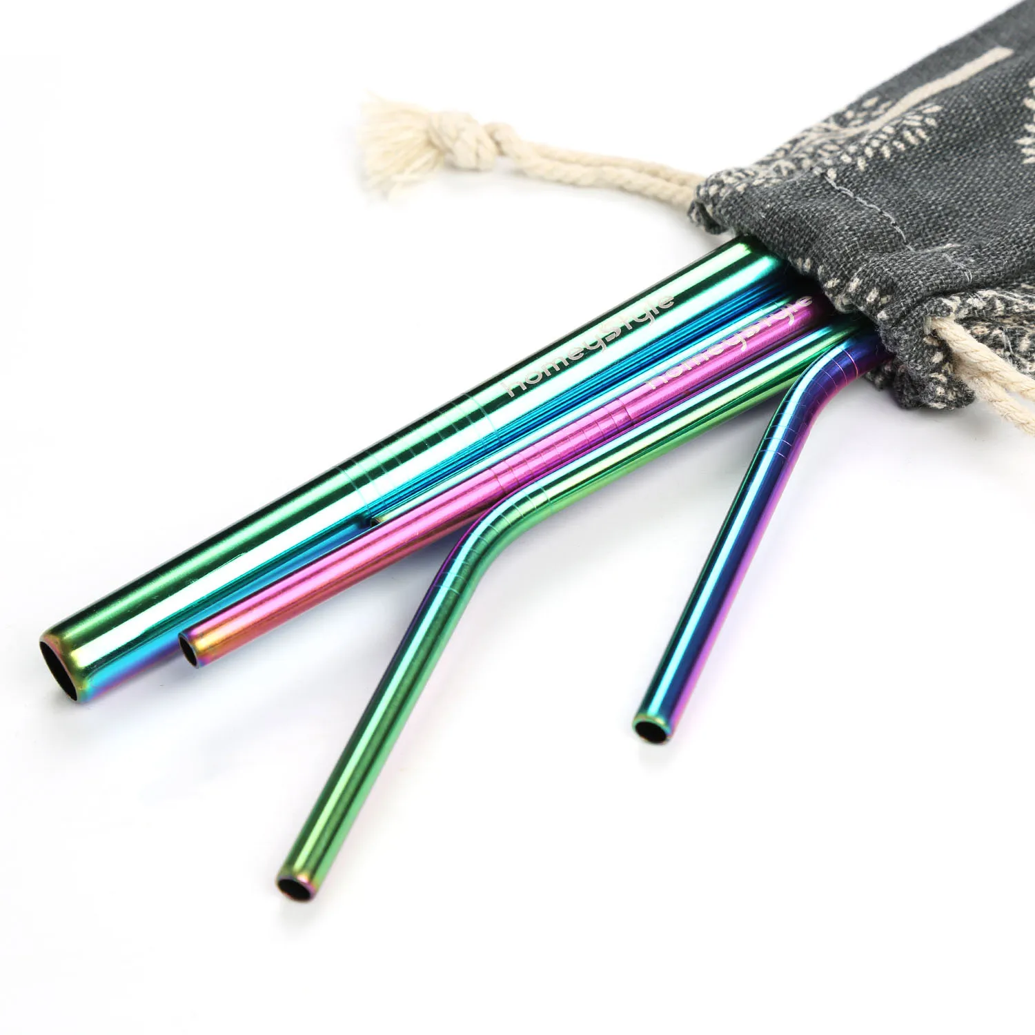 Custom  Eco Friendly Colourful Stainless Steel Metal Drinking Straw Bulk