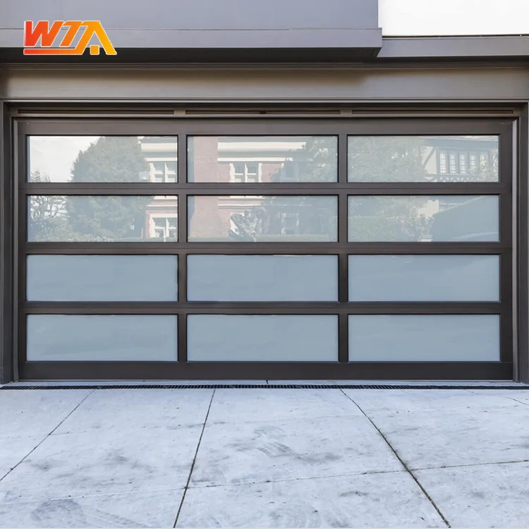 Цветные секционные стеклянные гаражные двери по индивидуальному заказу от производителя