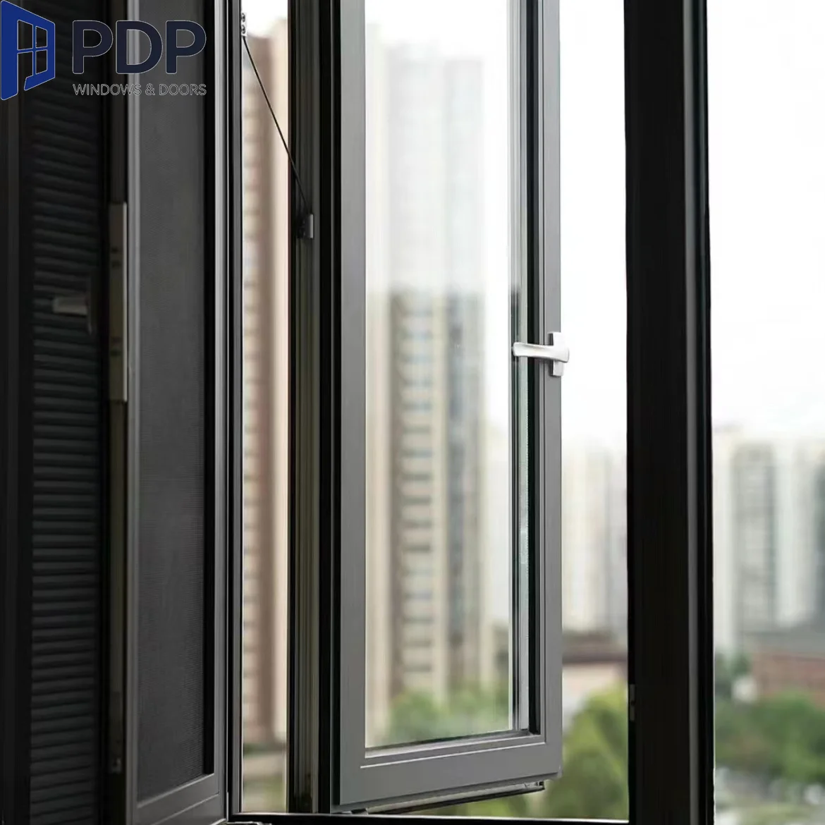 Aluminum Alloy Casement Outward Windows Flyscreen Security Stainless Steel Frame Netting Exterior Outdoor Use Horizontal Opening
