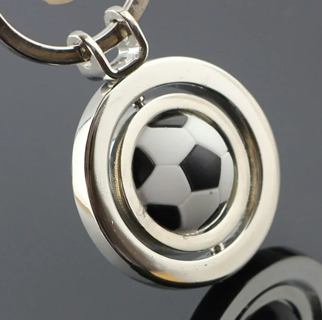 3D Sports Keychain Rotating Basketball Soccer Golf Tennis Ball Keyring Key Chain Ring Keyfob Key Holder