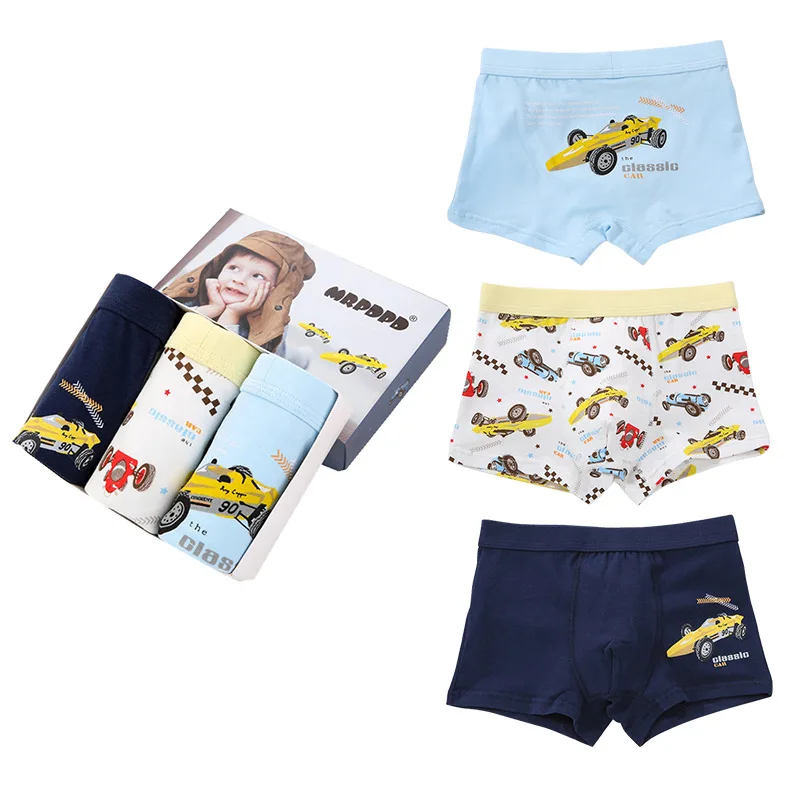 
Wholesale Dinosaur Print Boy Boxer 3pcs pack Children Boy Underwear 