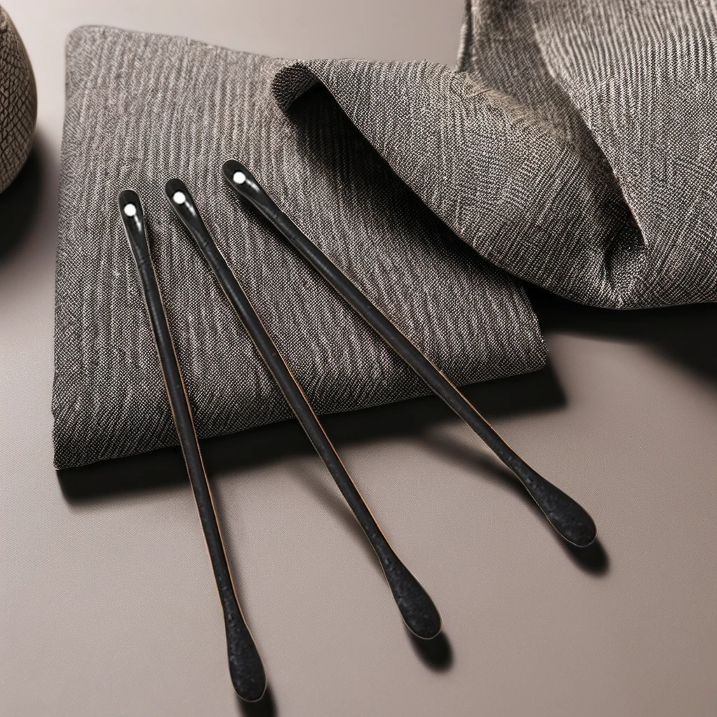 Double head swabs with pinhole head to remove black and white head cotton swab
