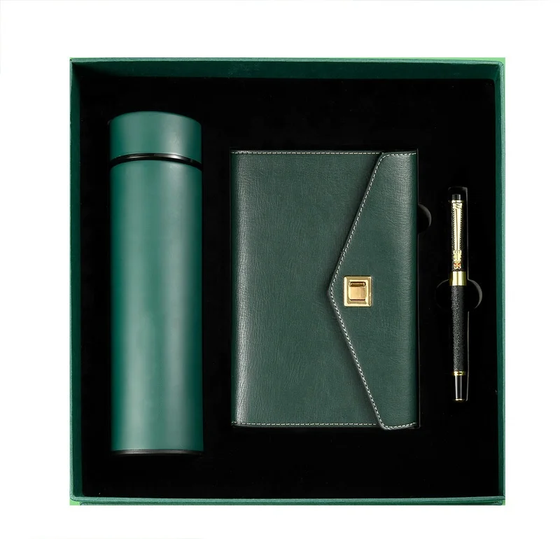 Custom logo business gift A6 notebook with ink pen and thermo cups 2022 Best Corporate gifts sets
