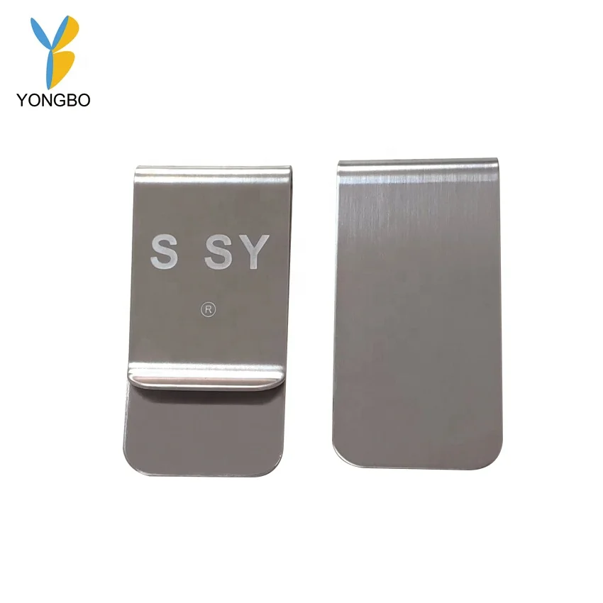 Fashion Stainless Steel Metal Etched Money Clip Simple Silver Dollar Cash Clamp Holder Wallet Purse Pocket Men Women