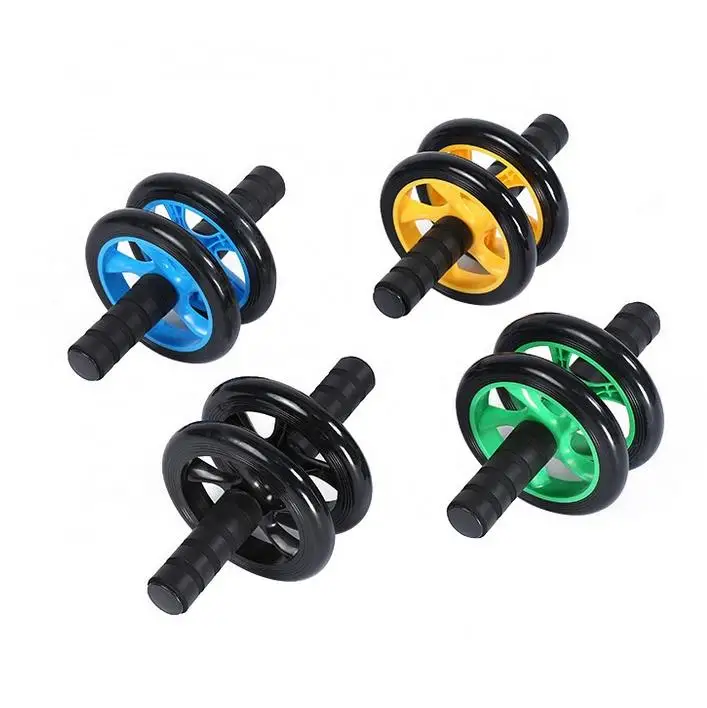 
Wholesale ABS Plastic Gym Fitness Wheel Roller Kit core workout abdominal exercise Double Wheel AB Roller 