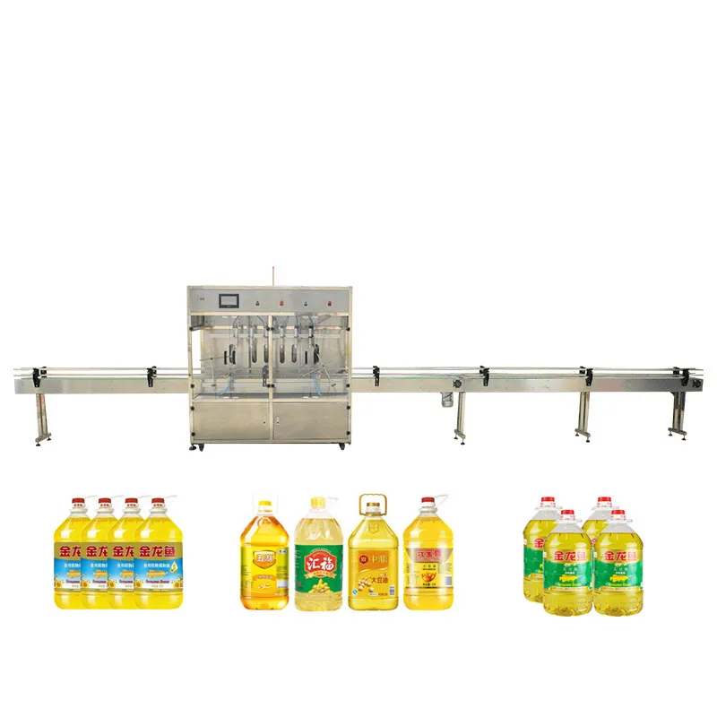 Automatic 8 filling nozzles cooking oil edible oil filling packing machine line
