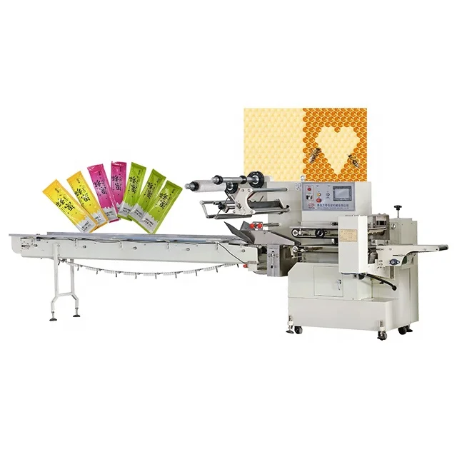 Pillow Bag Popsicle Protein Cereal Chocolate Bar Packaging Machine chocolate biscuit flow pack packing machine