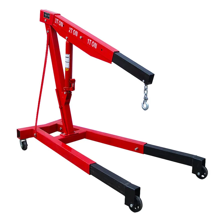 2 ton Manual Foldable Portable Shop Crane Car Lifting Hoist Engine Crane for sale
