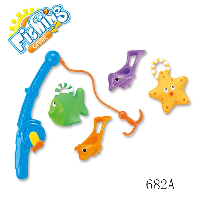 Fishing Toy Set Water Beach Toys Children Play set Fish Crab Sea Animal PVC Toys