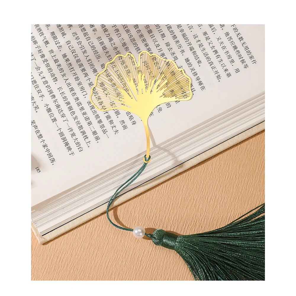maple bookmark hollow out flower gold plated metal plated blank etched brass stainless steel bookmark metal crafts