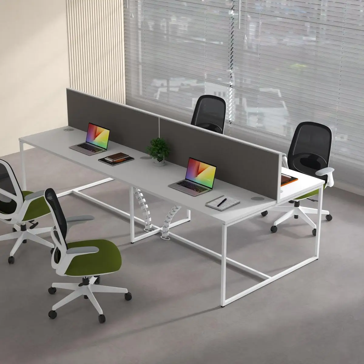 iULTRA 4 Person Coworking Spaces Office Table Workstation Modular 4 L Desk Modern Offices Home Workstation Office Furniture