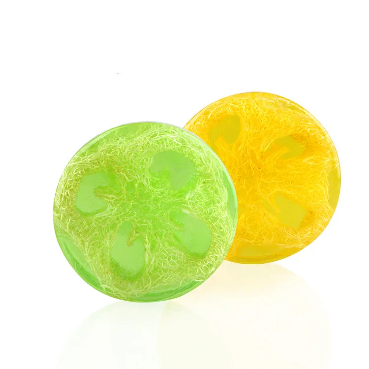 Wholesale Natural Ingredient aloe lemon customized Logo colorful Handmade loofah soap
