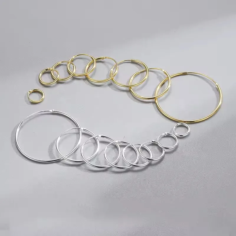 GP hoop earrings 925 sterling silver round fashion jewelry large hoop earrings different sizes for women ear ring wholesale