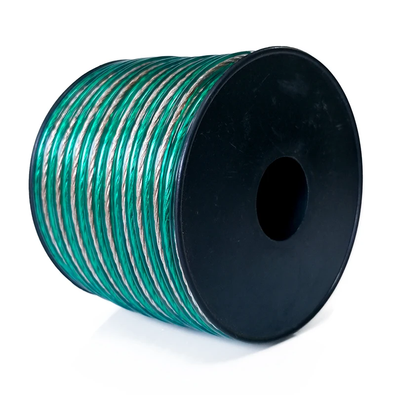 Роликовый провод для динамика, профессиональный высококачественный ролик 2*0,5 мм2, стандарт OEM, красный, черный, зеленый, прозрачный аудиопровод из ПВХ