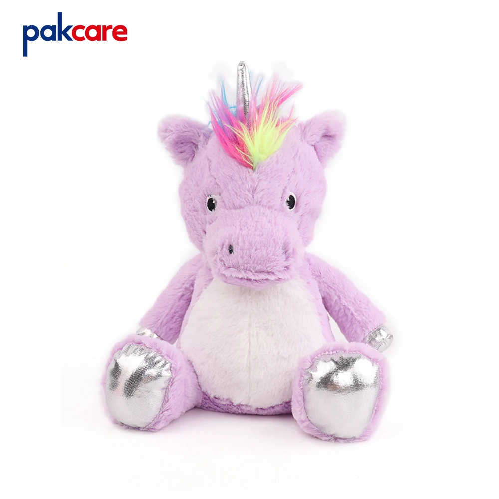 Soft Unicorn Plush Toy Baby Kids Appease Sleeping Pillow Doll Animal Stuffed clay beads heated Toy Birthday Gifts for Children