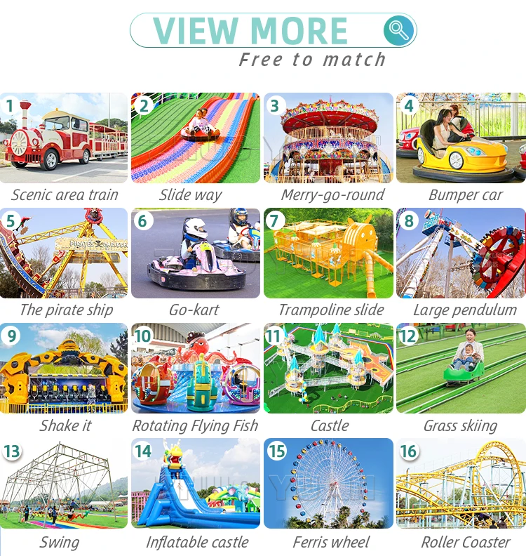 Commercial amusement park products grassland artificial ski grass skiing car rainbow slide slope long slide on track