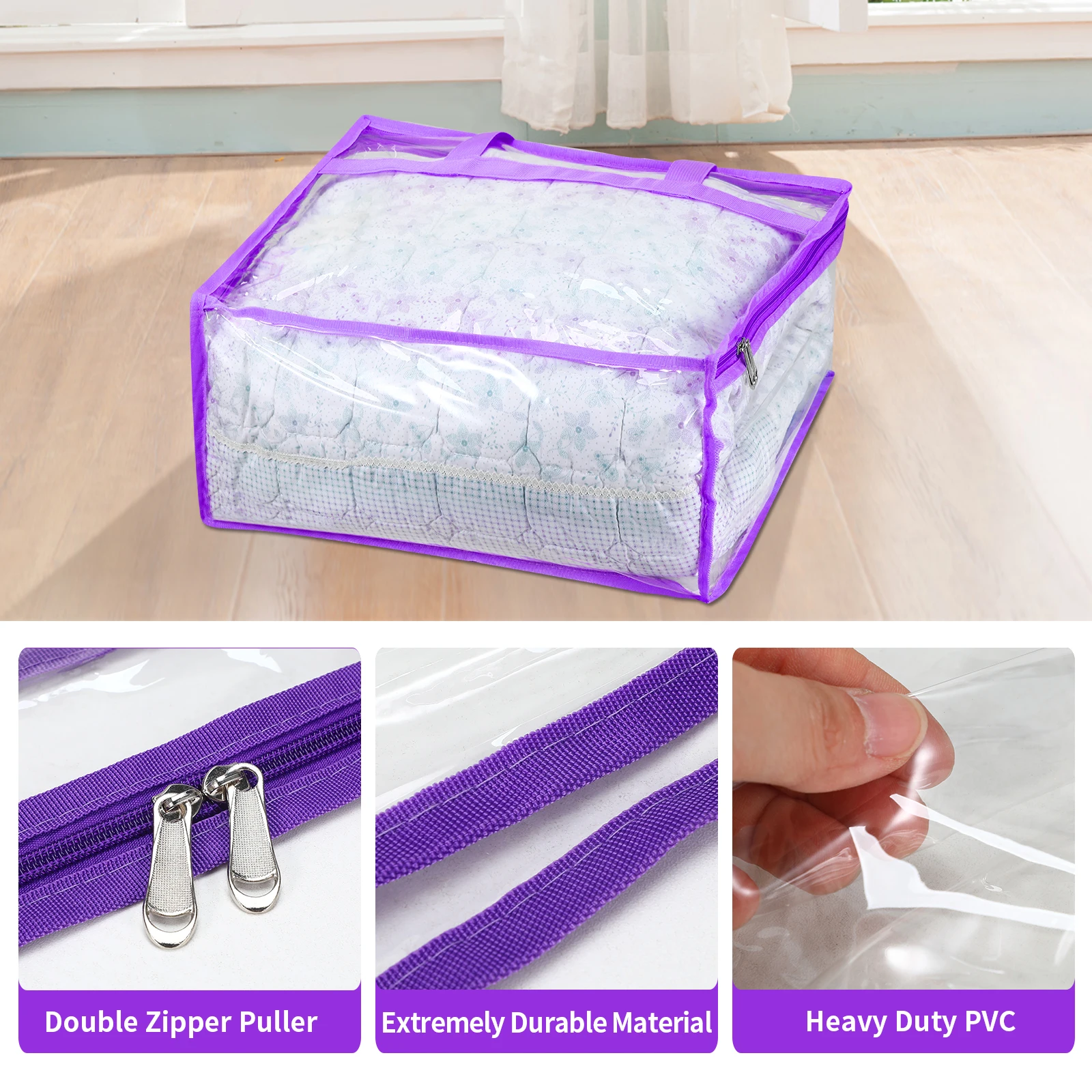 Vinyl Storage Bags for Sheet, Thin Blanket, Sofa Pillow, Clothes
