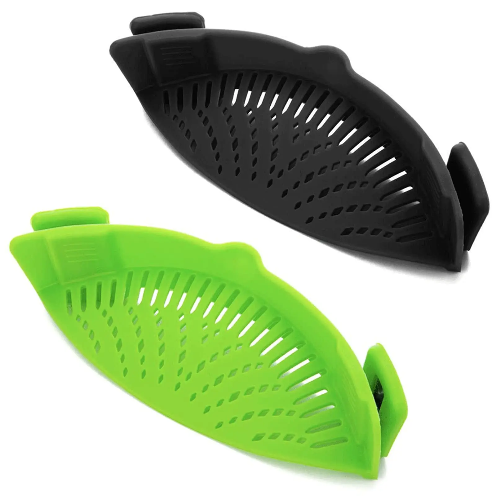 Hot Sale Kitchen Snap Strain Pot and Pasta Strainer Adjustable Silicone Clip On Strainer for Pots