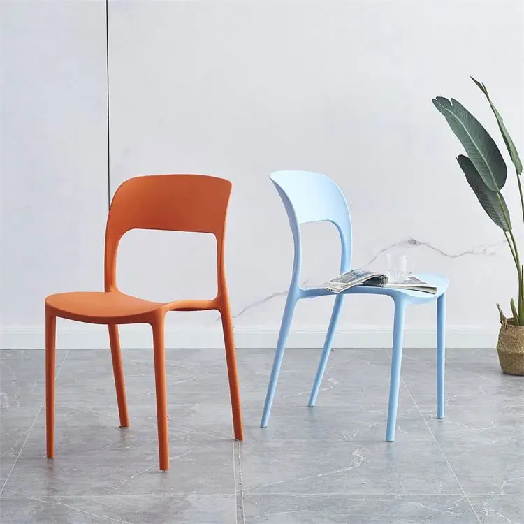 Stackable full Plastic Chair Free Sample Colored Pp Modern dining chair for sale