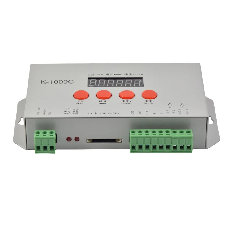 K-1000C (T-1000S Обновлено) UCS512-ABC светодиодный пиксельный контроллер с 12 В DC5V-24V диапазон напряжения