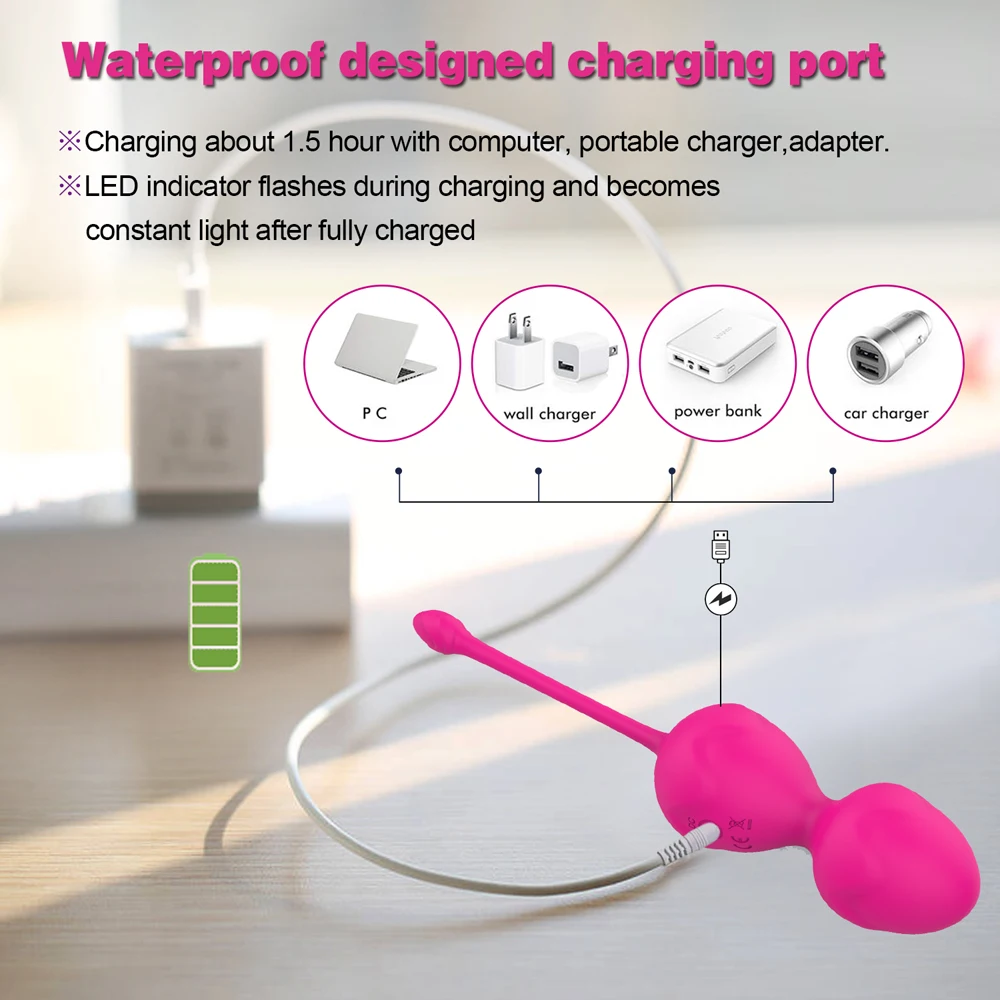 
Hot Sale Mobile Phone APP Controlled Long Distance Vagina Kegel Ball Vibrating Love Egg USB Rechargeable Mini Massager Vibrator 