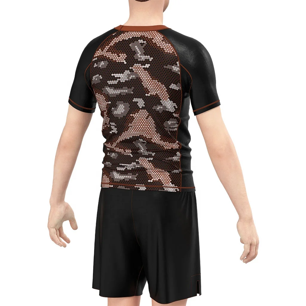 Fashion Nogi Fight Sublimated Quick Dry Girls Rash Guard Swimwear Custom Mma Shorts Bjj Rashguard Half Sleeve