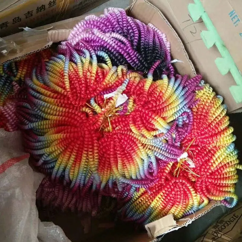 
$1 sample Spring Twist 8 Inch Synthetic Nubian Braid Extension Kenya Crochet Braids 350 Red Spring Twist Hair 