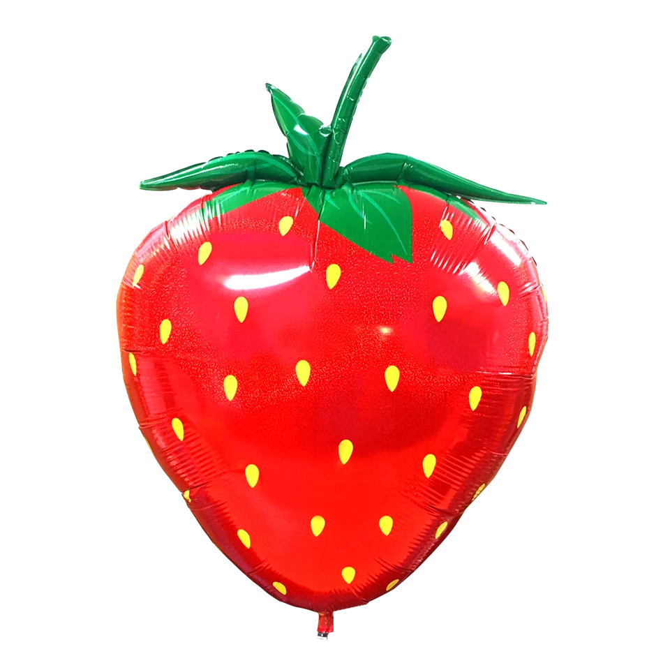 
Strawberry glittering holographic film china helium huge fruit balloon for kids 