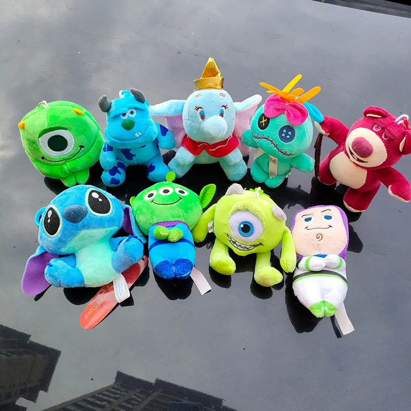Toy Story BuzzLight year Soft Plush 10cm Woody Alien Mike Hamm Dolls Keychain Children Birthday Gift