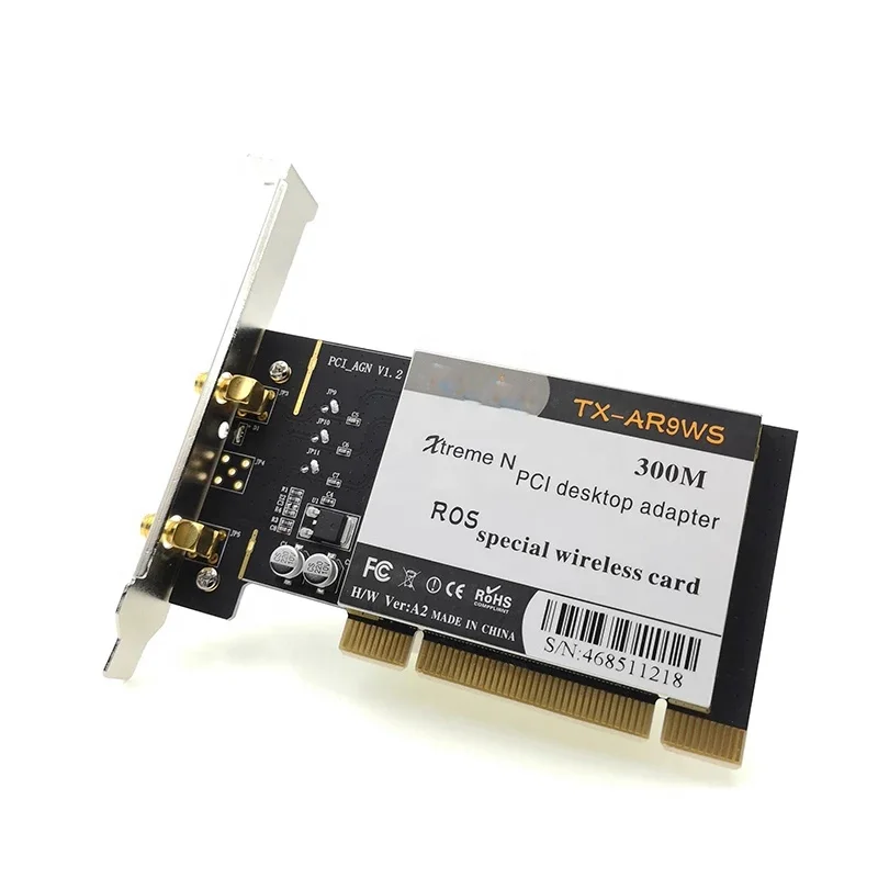 For Atheros AR9220 802.11a/b/g/n 2.4GHz/5GHz 300Mbps Desktop PCI WiFi Adapter Wireless Network card for ROS/Wind7/8/10