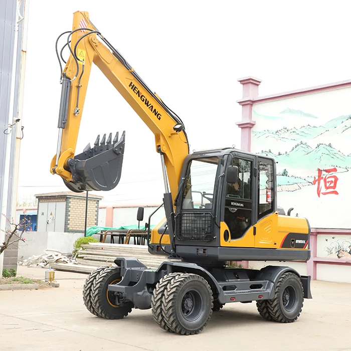 Cheap 5 ton 4 ton 9 ton 8ton model new  hydraulic four wheel excavator machine world  small mini excavator with wheels