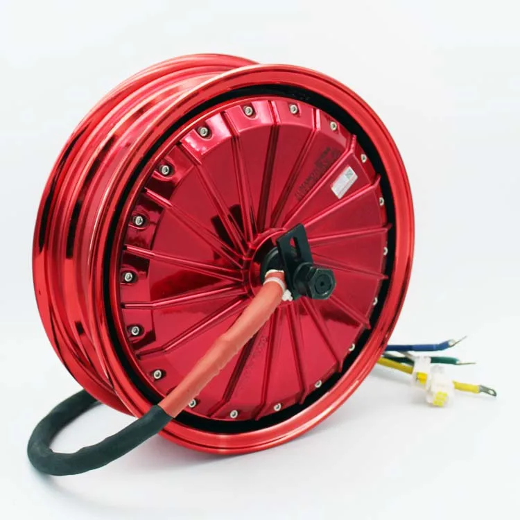 YMMOTOR DC brushless hub motor 72V12 inch 3KW suitable for electric motorcycle scooter red