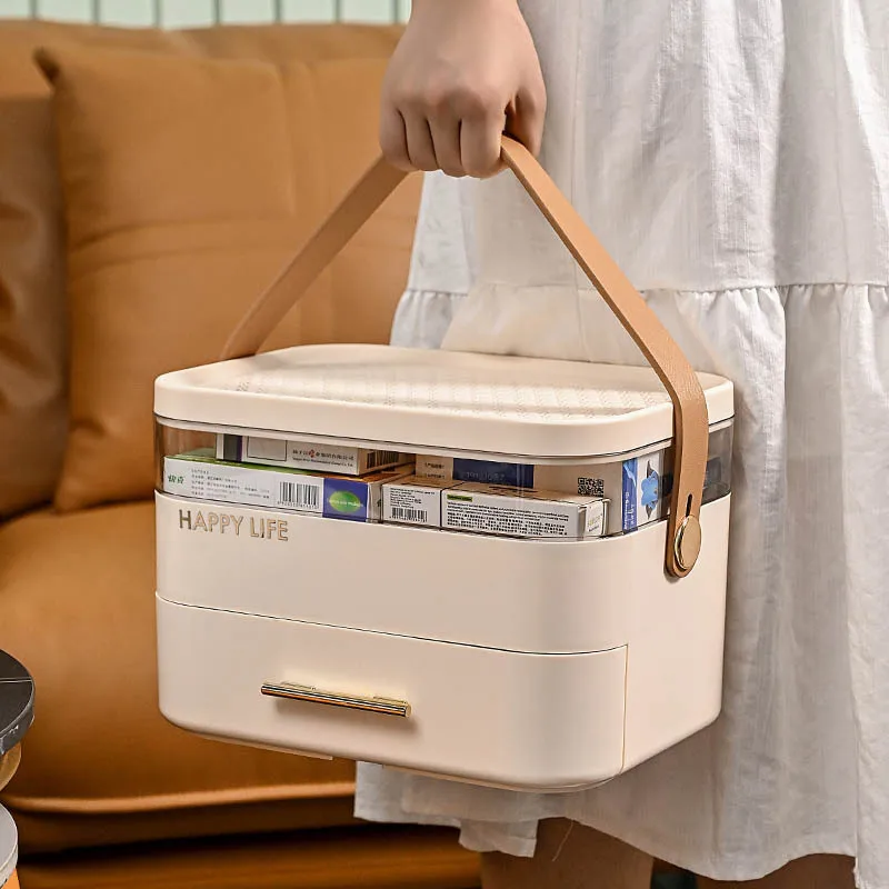 Wholesale Multi-layer Portable Medicine Cabinet Household Large Capacity Medicine Cabinet Drawer Family Medicine Storage Box