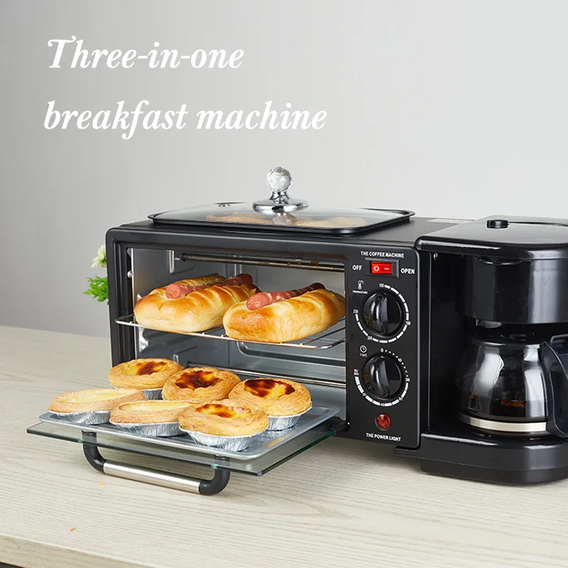 Hot Sales Multifunctional Electric Household Machine Breakfast Makers with Toast Oven 3 in 1 Stainless Steel Mini Waffle Maker