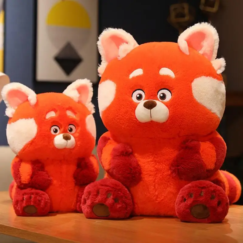Factory Direct Sale Red Raccoon Stuffed Animal Toys Warmly Decorations Plush Pillow Bedtime Doll Good Gifts for Children Girl