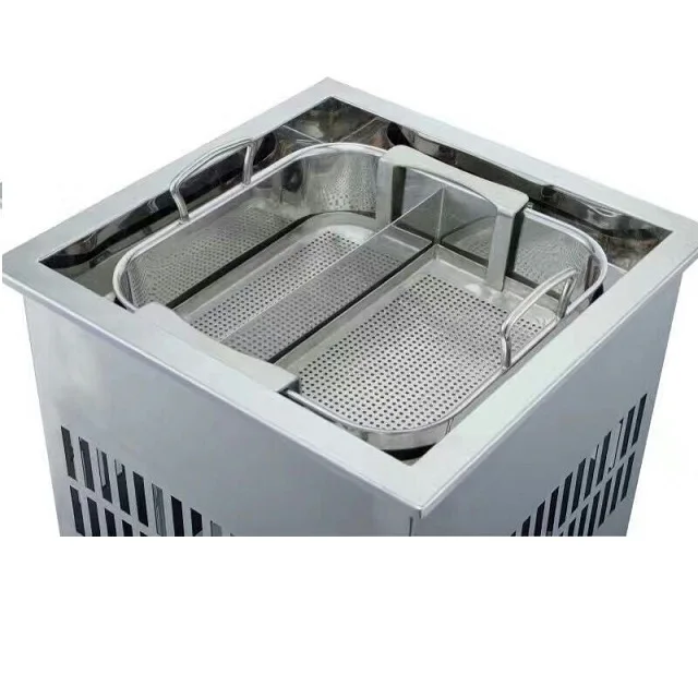 Electric Shabu Shabu Hot Pot Table with Smokeless Dinning Table with Hotpot Burner Hot Pot Table