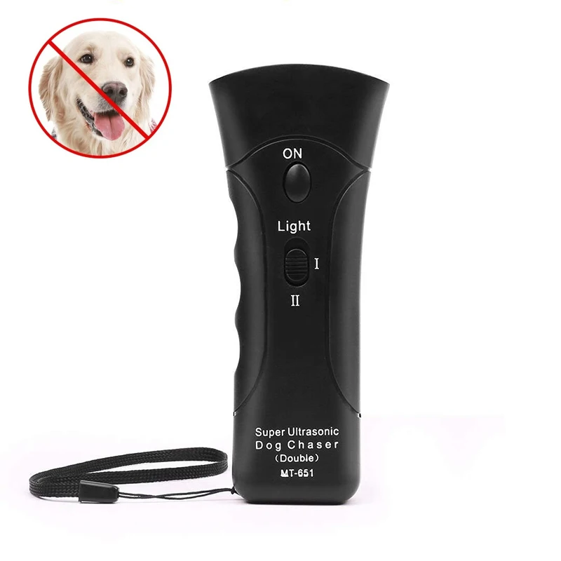 3 in 1 ultrasonic dog repeller long distance with two heads Trainer Anti Bark Dog Repeller mt 651