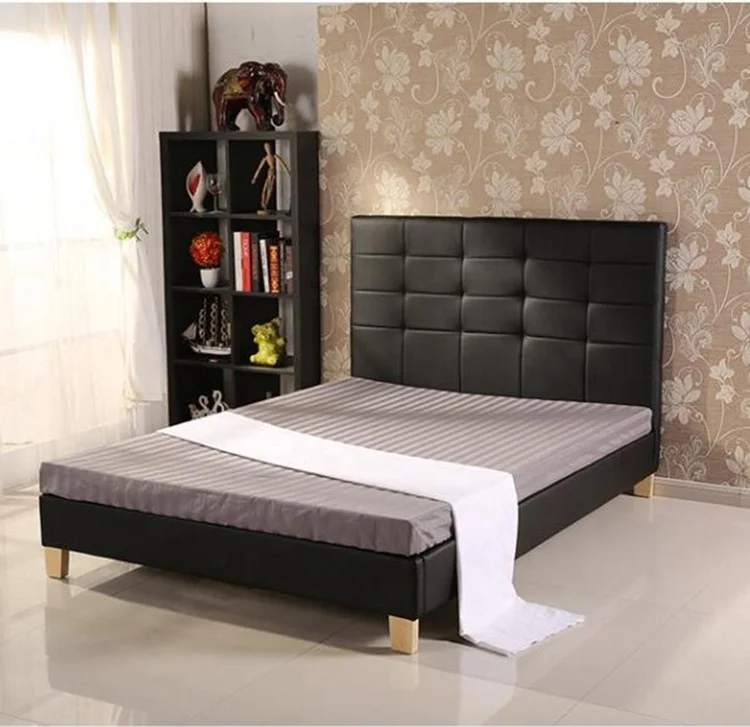 Upholstered headboards queen size leather beds new design soft pu beds for sale