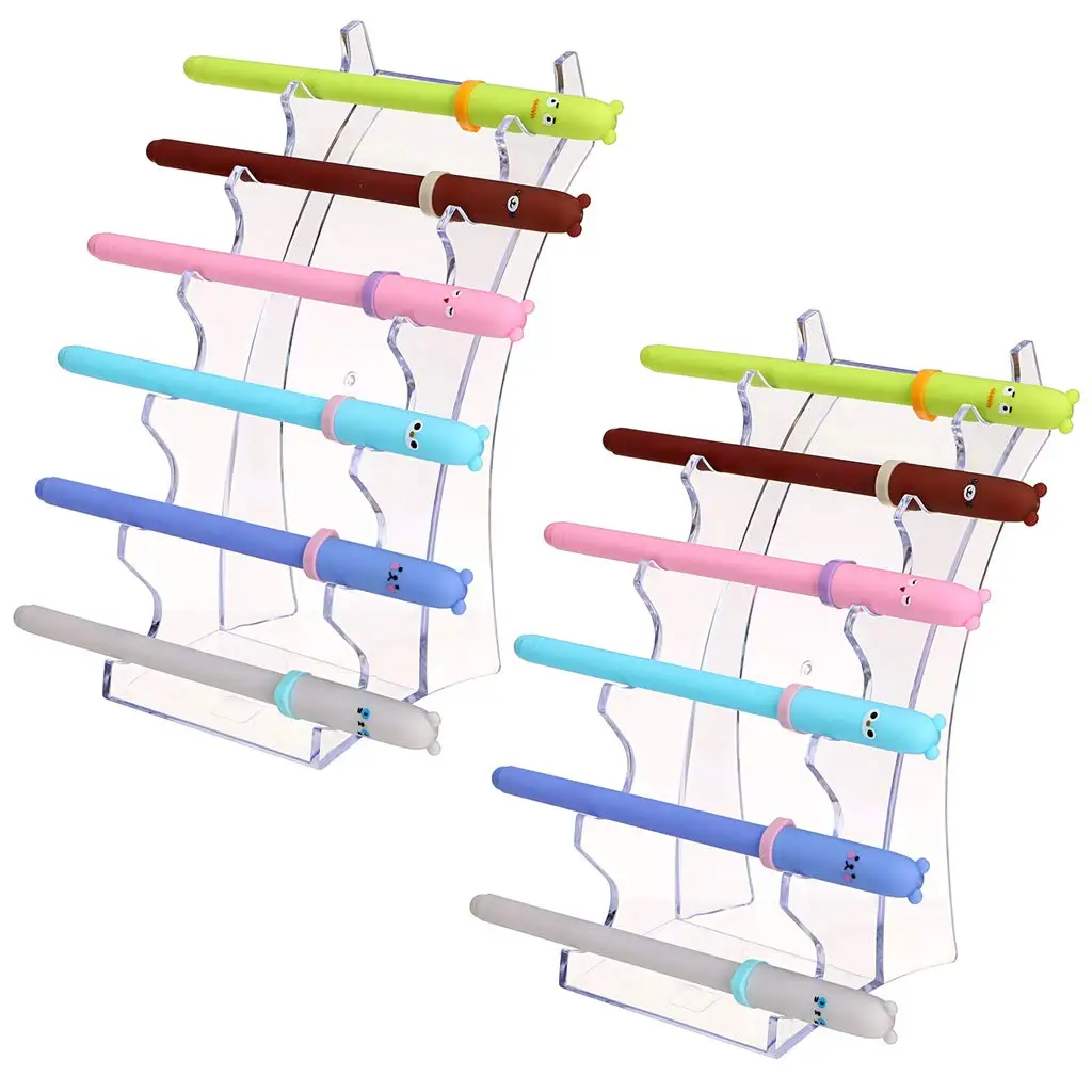 Acrylic Pen Holder Display Stand Clear Makeup Brush Rack Organizer Holder for Test Tube Nail Brush Eyebrow  Rack Display