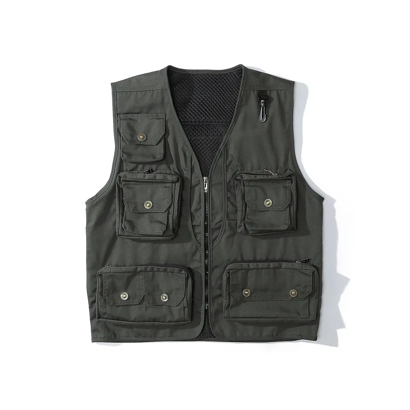 
New style fishing vest quick dry multifunctional men mesh hunting multi pocket camping vest 