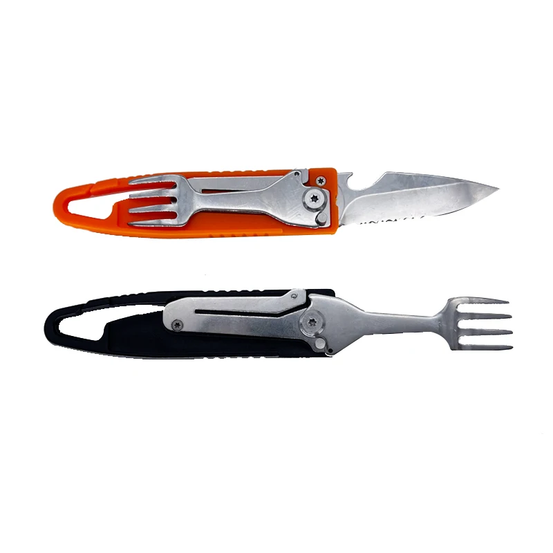 Multi-functional Stainless Steel Outdoor Camping Survival EDC Tool Fork Knife Spoon Bottle/Can Opener Eating tools