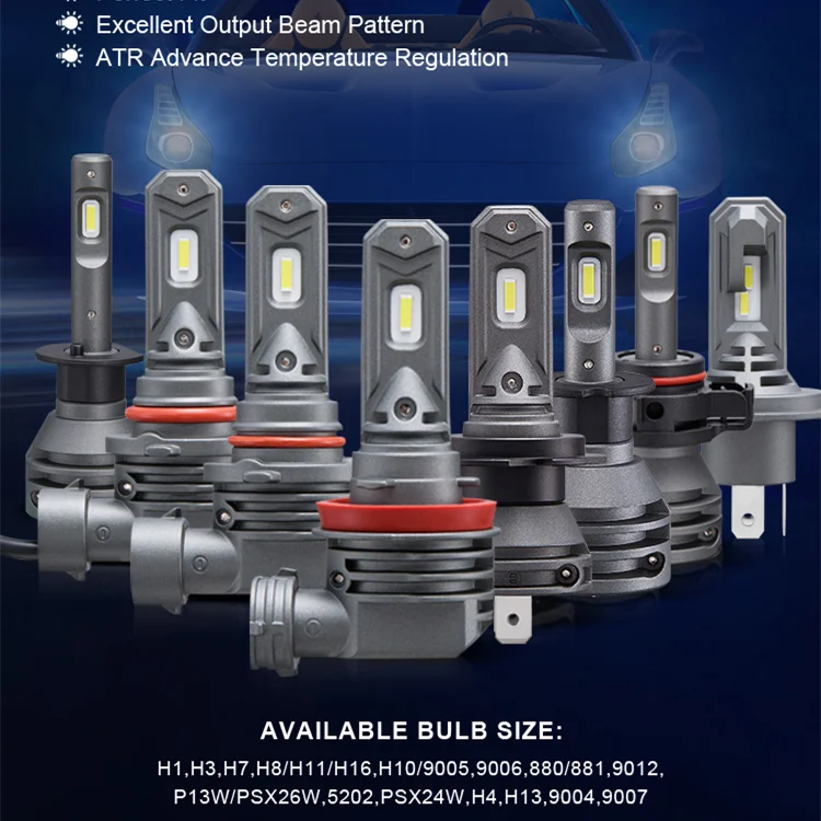 Canbus V1 H11 H7 H4 Auto Lighting Systems H13 9004 9007 H1 H3 9005 led car lights 5202 P13W 880 881 led headlight