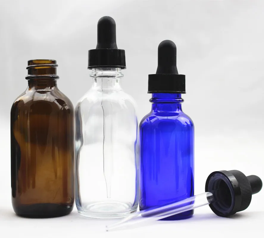 Screen printing skincare serum bottle 1oz 2oz 4 oz 100ml 30ml green bule matte black tincture dropper boston glass bottle