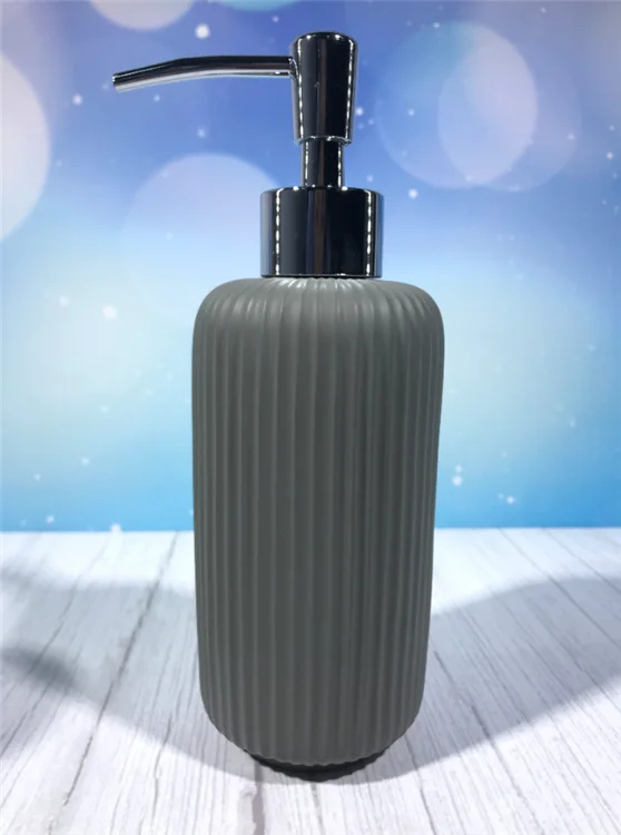 Серый полимерный классический стиль, 4 предмета, украшение для ванной комнаты, полный набор диспенсеров для лосьона