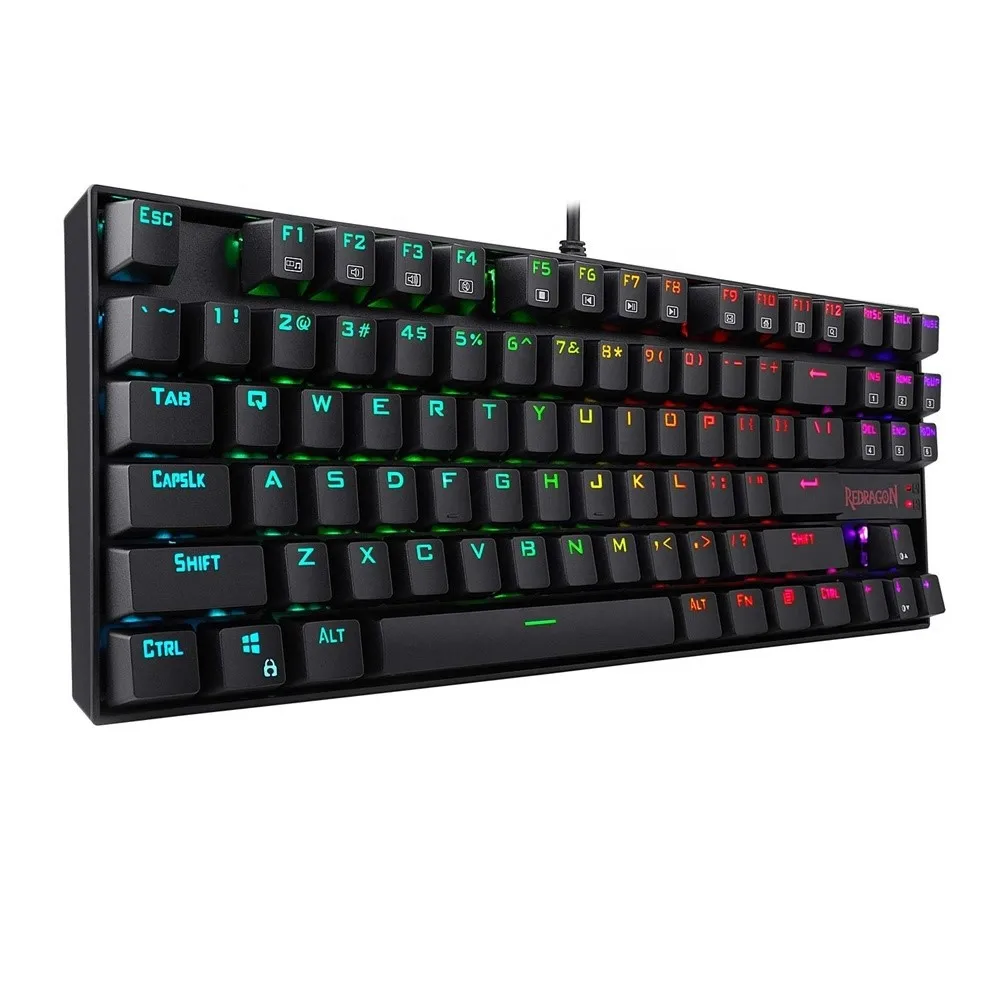 Red ragon K552 RGB Backlighting Mechanical Gaming Keyboard 87 Keys Blue Switches Backlit Keyboard For Gamer